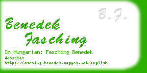 benedek fasching business card